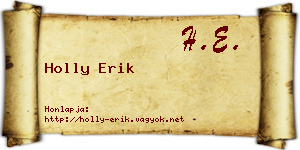 Holly Erik névjegykártya
